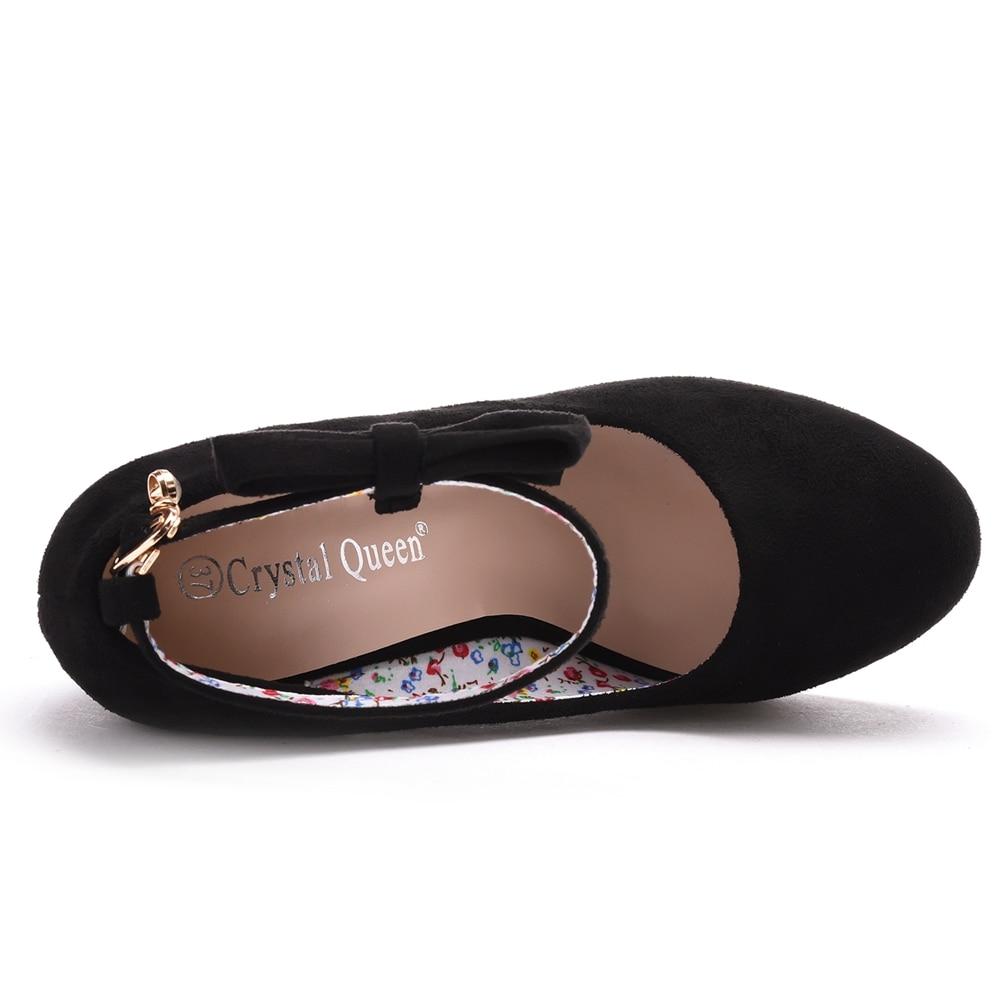 Модные женские туфли-лодочки на высоком каблуке на танкетке с пряжкой и бабочкой на платформе для женщин, свадебные туфли больших размеров