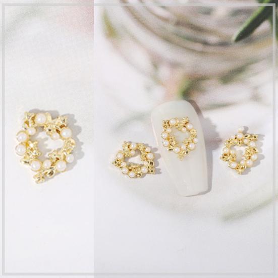 10Pcs Manicure Decor Three-dimensional Shining Stunning Visual Effect DIY Alloy Butterfly Heart Water Drop Garland Nail Charm Nail Salon Supply