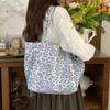 Silver Leopard Print Canvas Shoulder Bag, New Large-capacity Commuting Versatile Fashion Tote Bag, Portable Shopping Bag.