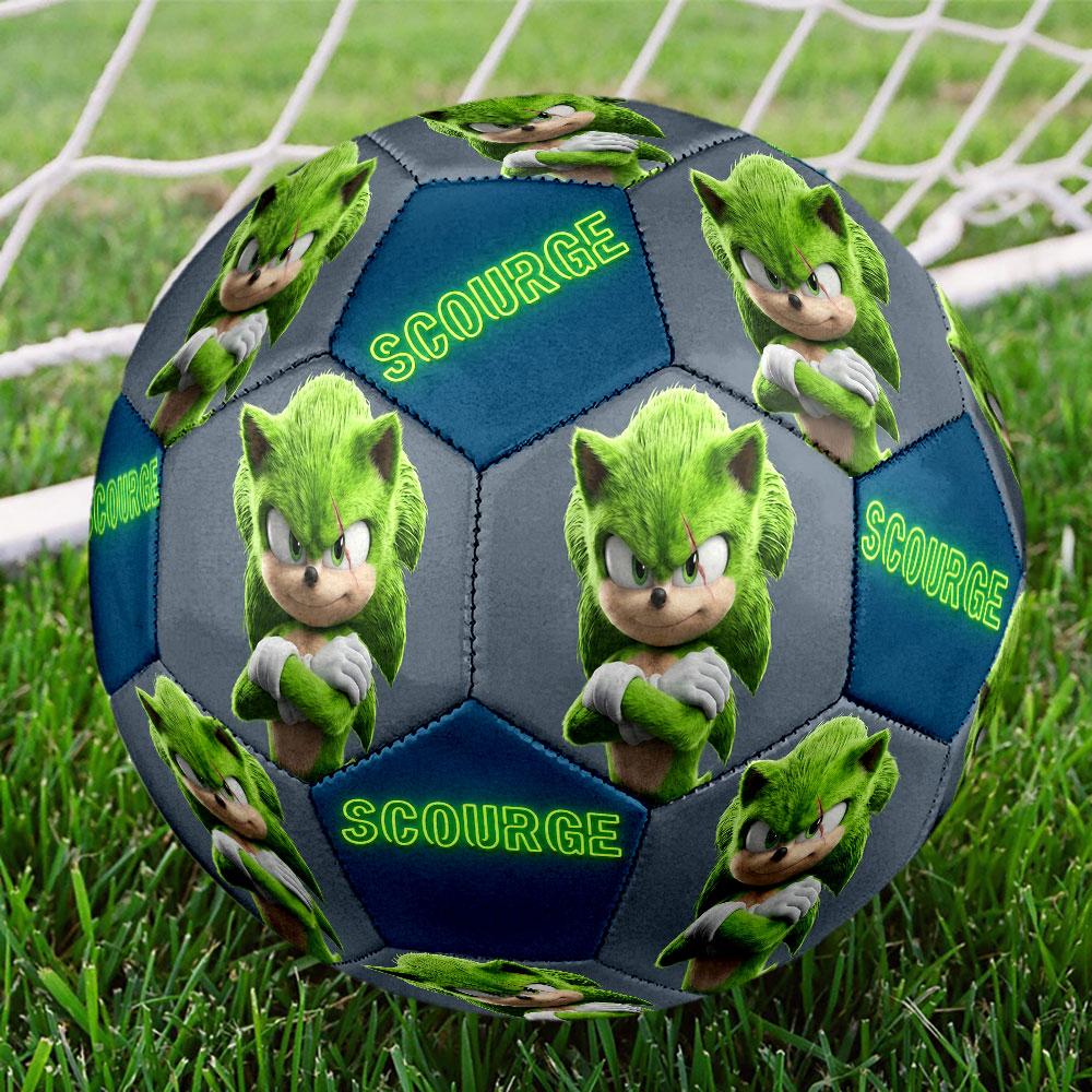 1pc Sonic the Hedgehog Soccer Ball Size 5 Indoor Soccer Ball Fashion Colorful Backyard Game - Great For Sports Fans Gift HE44