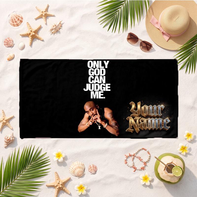 Tupac (14) Custom Name Beach Towel Soft Towel Gift for Beach Pool Swimming Vacation