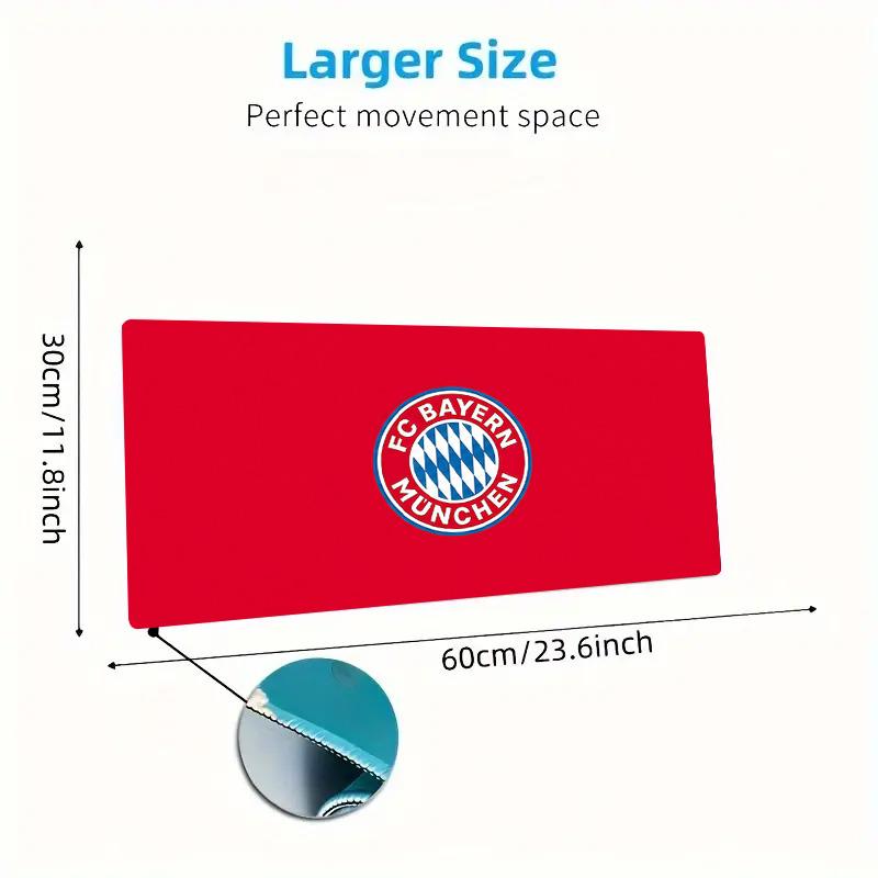 Коврик для мыши FC Bayern Munich Большой игровой коврик для стола Нескользящий коврик для ноутбука/планшета XXL Коврик для мини-ПК с заблокированным краем