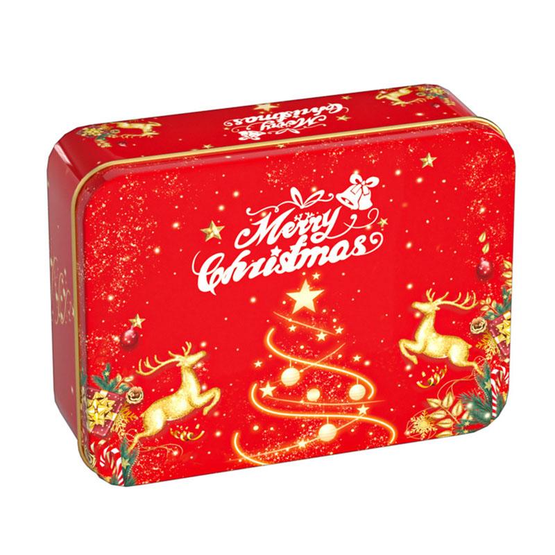 1PC Tin Box Square Candy Box Storage Box Tinplate Box Gift Box Christmas Cookie Box Empty