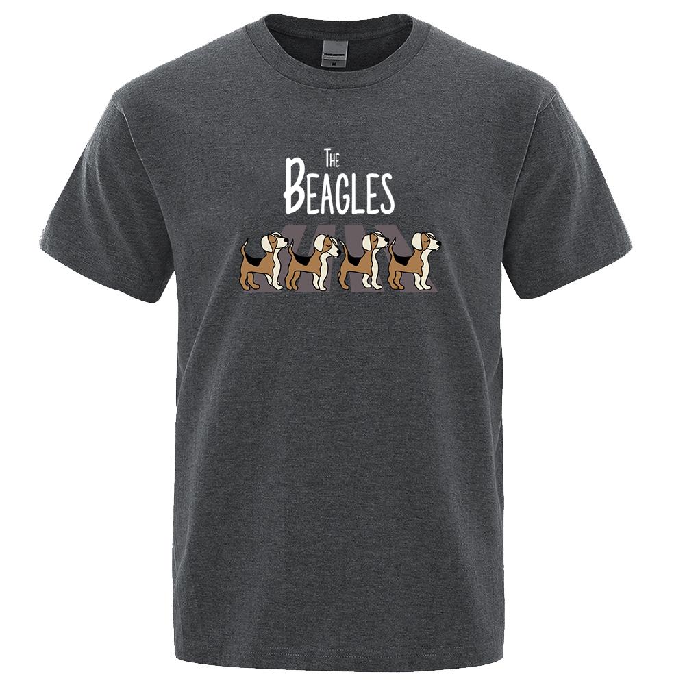 Мужская футболка Beagles Повседневная хлопковая футболка Одежда Креативность Летний Бренд Свободная Хлопок Экологически чистый Короткий рукав Мужская футболка
