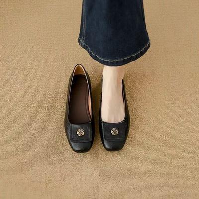 Осенняя мода туфли-лодочки с мелким вырезом в ретро-стиле новая камелия простые педали туфли Мэри Джейн женские