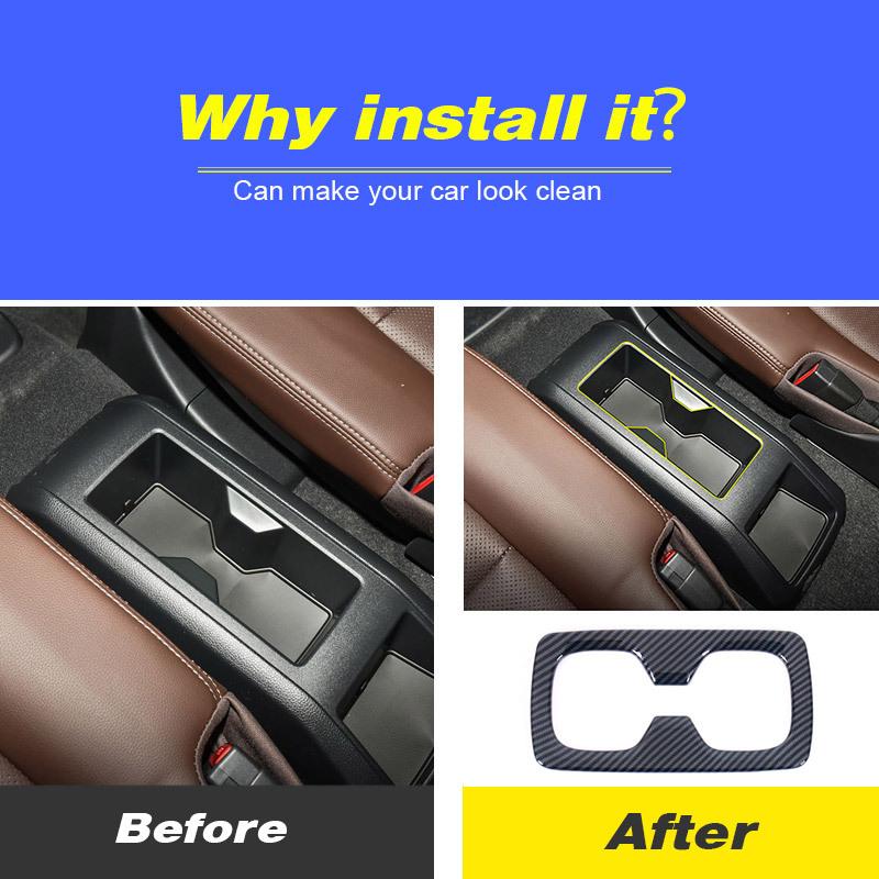 Vtear Car Rear Seat Cup Holder Protector Cover Interior Decoration Accessory For Toyota Land Cruiser 250 Prado LC250 2024-2025