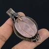 Rose Quartz Jewelry, 999 Copper Wire Wrapped Pendant Handmade Gemstone Jewelry, Gifts For Wife Brand New Pendant