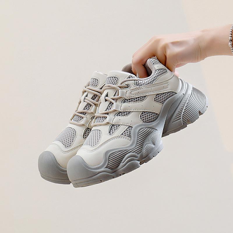 Ins Korean Version of Platform Dad Shoes 2025 Spring New Street Shot Student Running Sneakers Increase Height Casual AB03