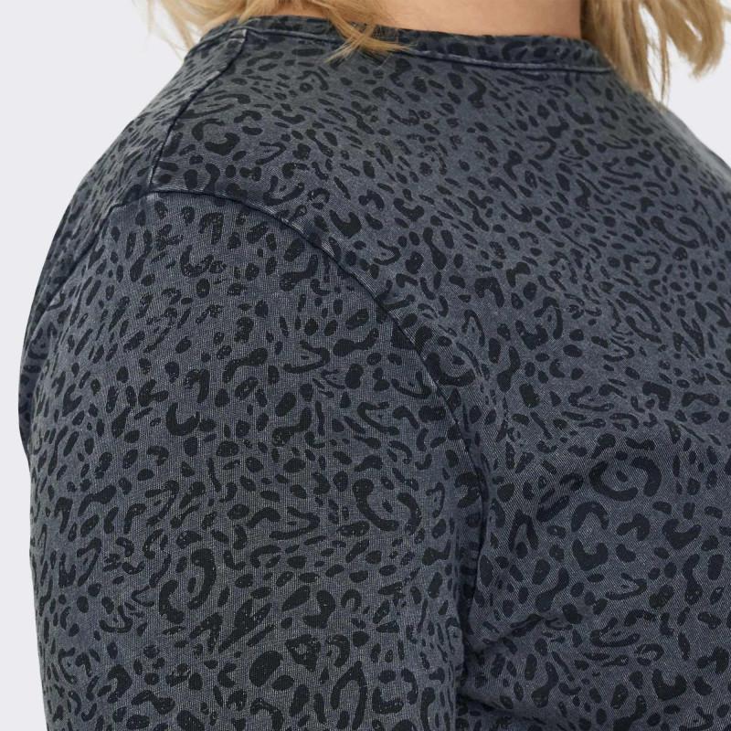 Женская леопардовая футболка с короткими рукавами и круглым вырезом ONLY CARMAKOMA