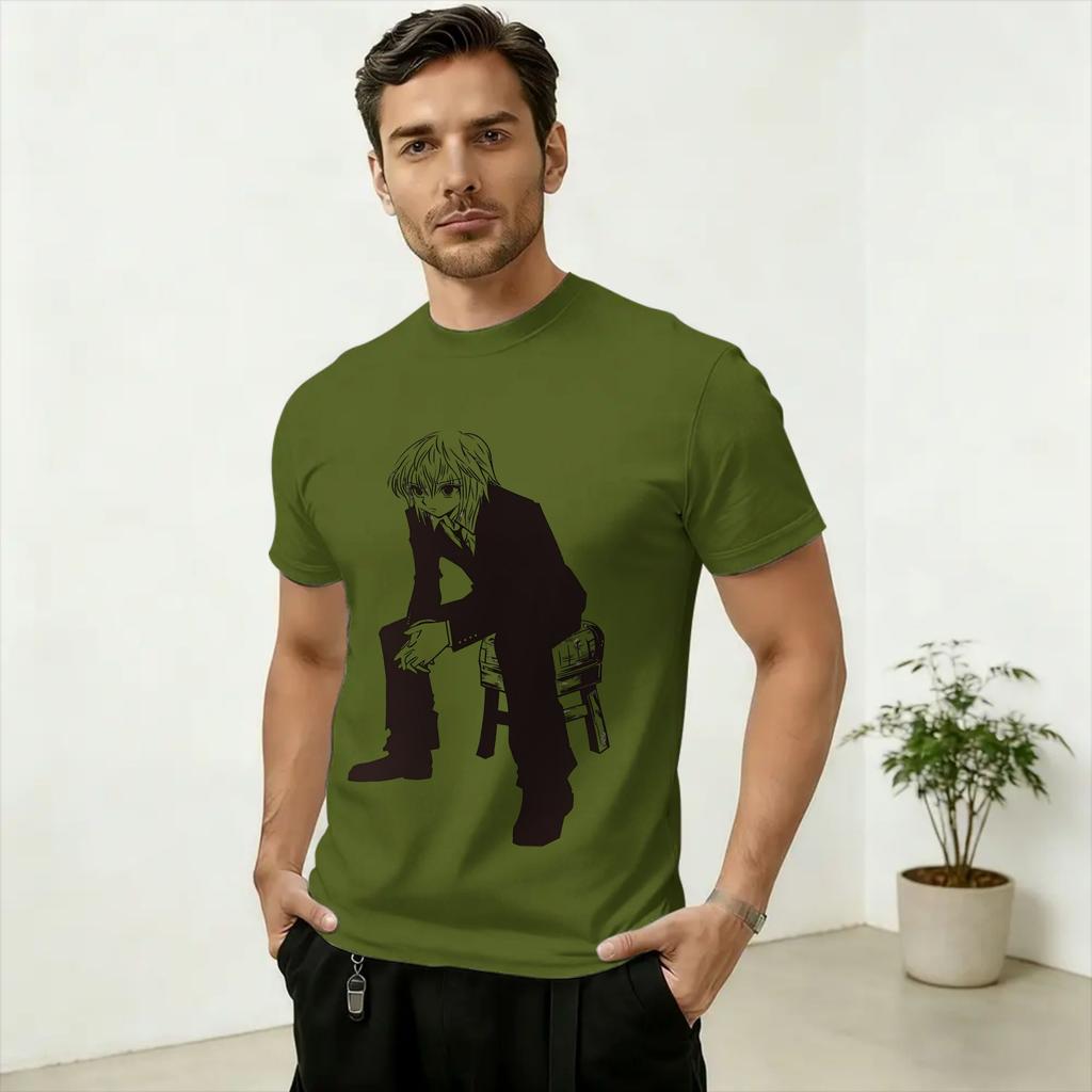 Fashion Kurapika TShirts for Unisex Round Neck Cotton T Shirt Short Sleeve Tees Original Clothes