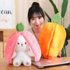 Creative Transformation Plush Doll Strawberry Rabbit Plush Toy Carrot Flip White Rabbit Doll Children's