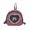 Cloth Denim Shoulders Bag Mini Knapsack Lovely Lattice Backpack  Outdoor