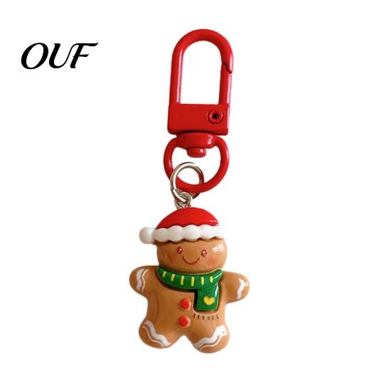 Decorative Keyring Accessories Christmas Theme Keychain, Cartoon Santa Claus Elk Bear Tree Decoration Holiday Party Favors Pendant, Festive