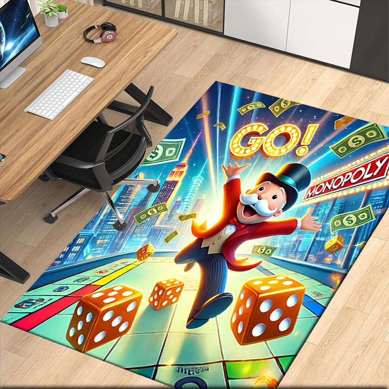 Monopoly Printed Carpetrugfor Office Chair Living Room Bedroom Kitchen Room Decor Gifts