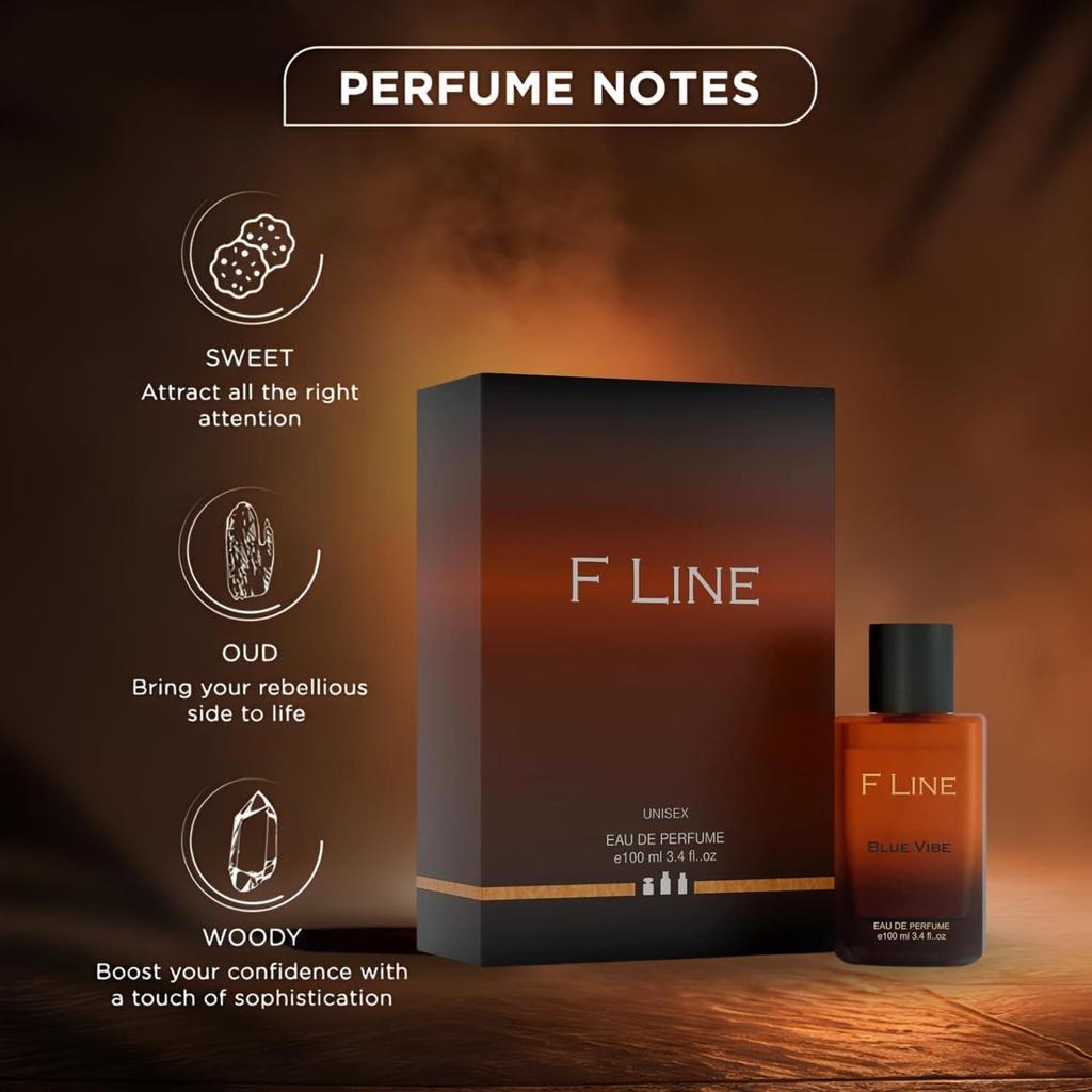 F LINE Blue Vibe Унисекс Парфюмерная вода | Роскошный Стойкий Парфюм с Альдегидами | Мята | Бергамот | Апельсин | Лимон и Нероли |
