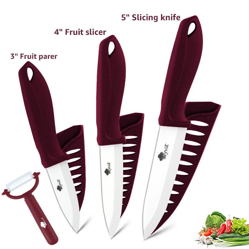 Ceramic Knife Set 3 4 5 6 Inch Kitchen Knife Set Fruit Vegetable Utility Slicing Zirconium White Blade Chef Knives