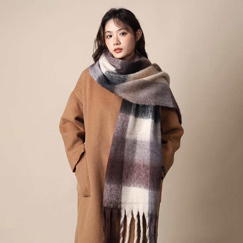 Ma Haimao Plush Scarf Women'S Winter 2024 New High End Korean Edition Versatile Warm Thick Neck Shawl