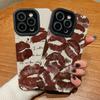 Vertical Grain Leather Shell Red Lips Printed Cover Patterned Soft Silicone Case with Camera Lens Full Protection for iPhone