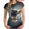 Fashion Funny Owl 3d Printed Women T Shirt Harajuku Trendy Tops Tshirts Ladies Short Sleeve Tees