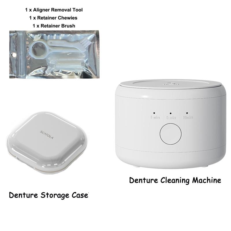 New Ultrasonic Retainer Cleaner Machine for Dentures Retainer Mouth Guard Aligner Whitening Trays Personal Oral Supplies