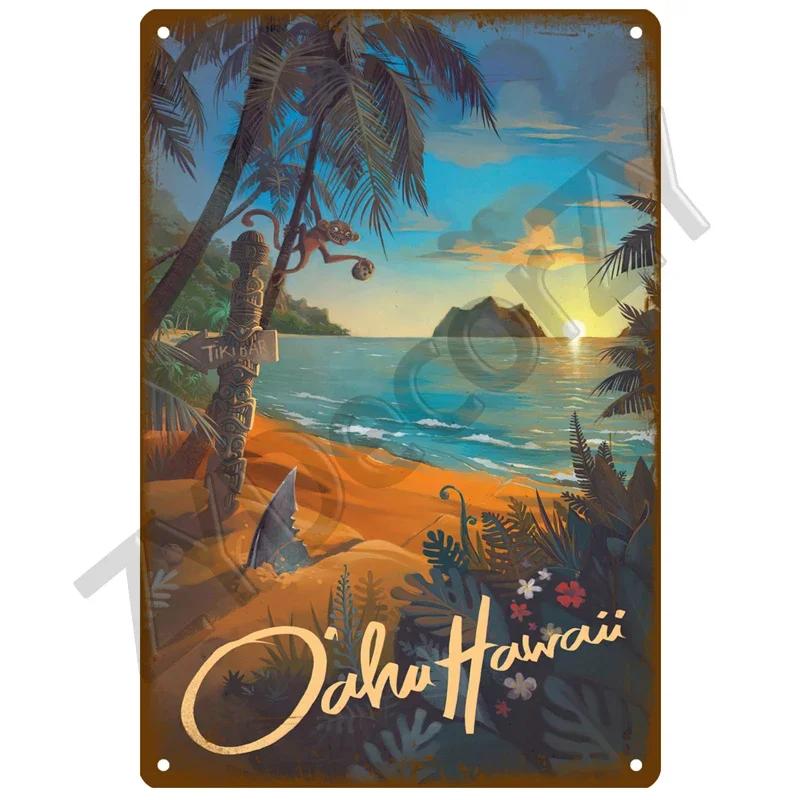 Surf Sun Plaque Metal Sign Vintage For Door Tin Sign Home Interior Paintings Mancave Wall Posters Room Decoration Decor Art