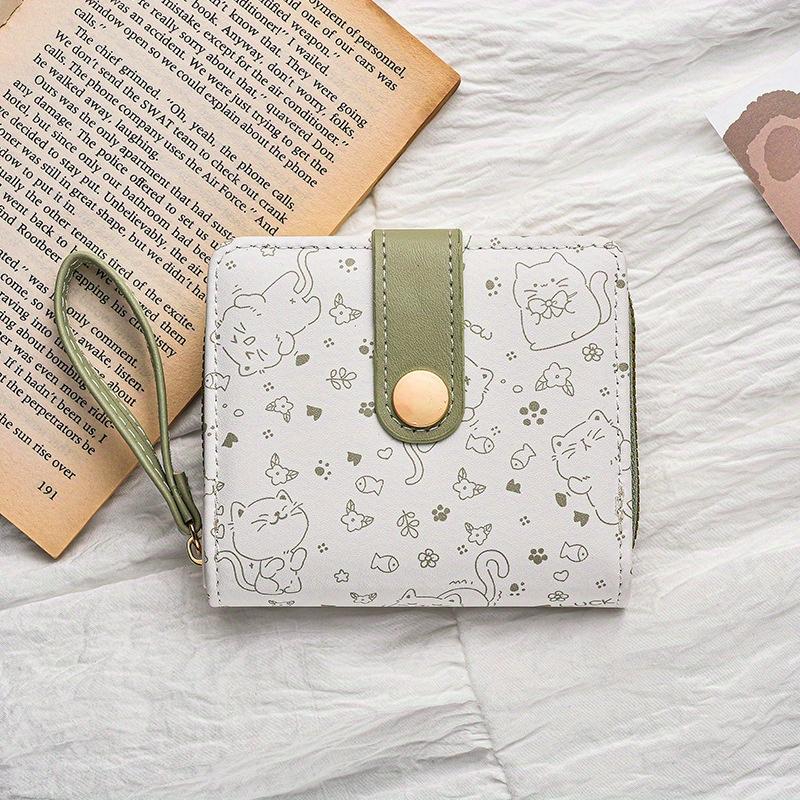 Кошелек для кошек, короткий, для студенческого удостоверения, держатель для банковских карт, кошелек для денег, кошельки на молнии для женщин, кошелек для хранения ключей, кошелек для монет