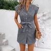 Summer Women Rompers Solid Color Playsuits Short Sleeve One-piece Shorts