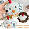 Cute Positive Knitting Chicken Doll Handmade Plush Animal Figures  for Friends Kids