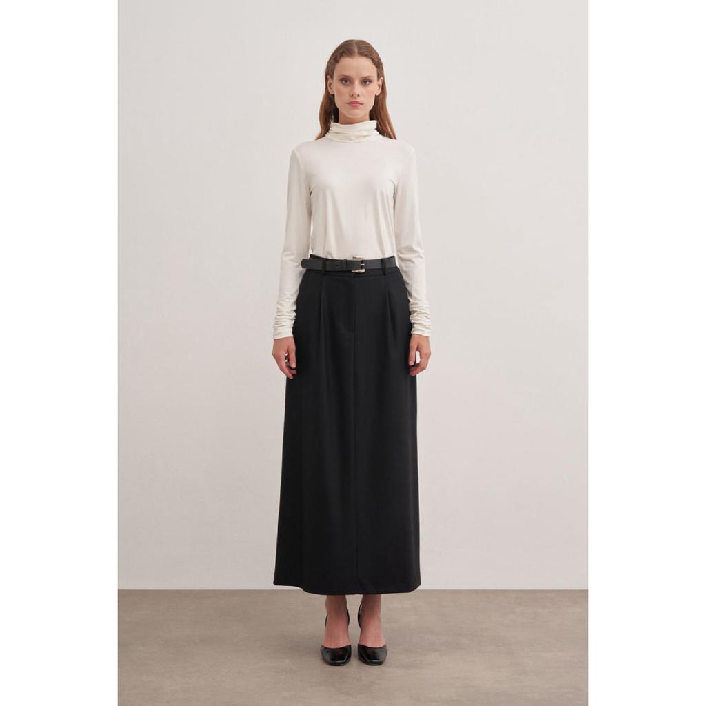 1161111 Флонелевая шерстяная юбка с поясом