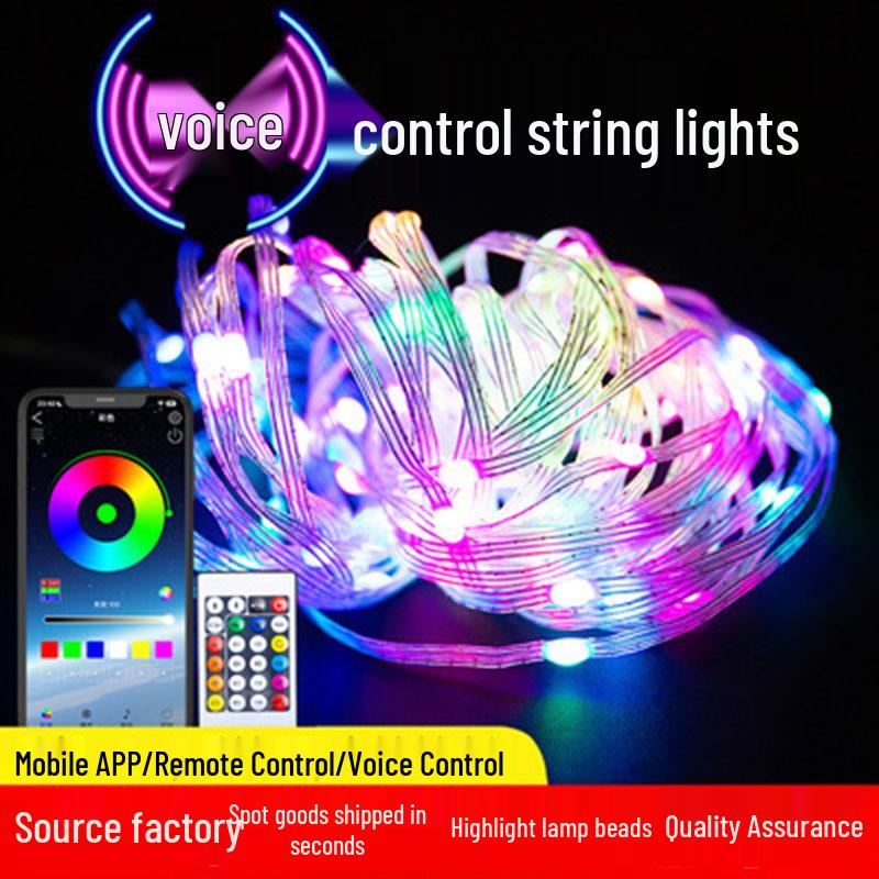 Разноцветные гирлянды с управлением по Bluetooth, с высокояркими светодиодами и медным проводом