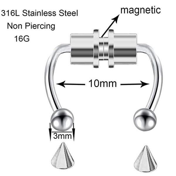Fake Magnetic Horse Shoe Nose Rings Faux Septum Rings Fake Piercing Clip Titanium Nose Ring Hoop Gift for Women Gift