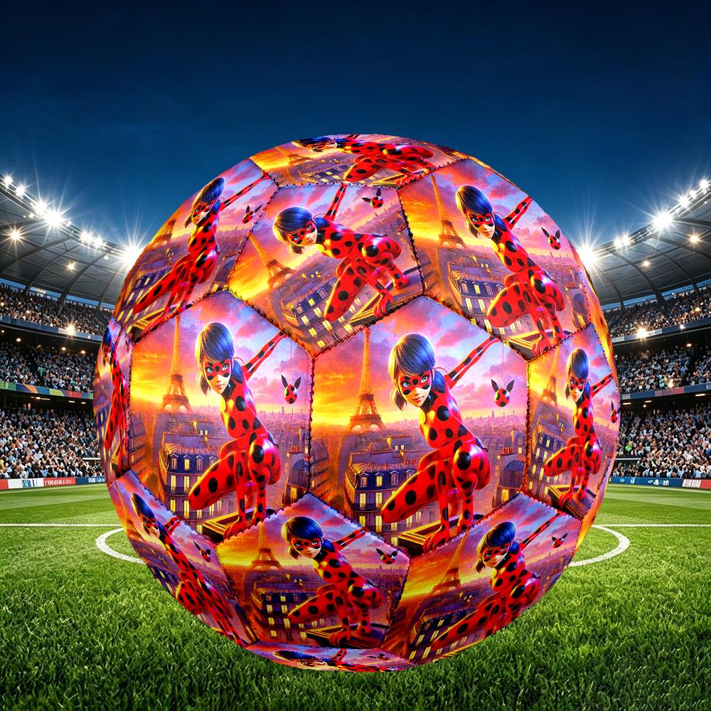 1pc Ladybug Pattern Standard Size 5 Soccer Ball, Gentle on the Feet, Designed Specifically for Matches and Training Football