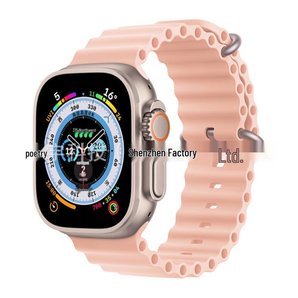 Силиконовый ремешок Apple Watch 11 Ultra с двойной пряжкой