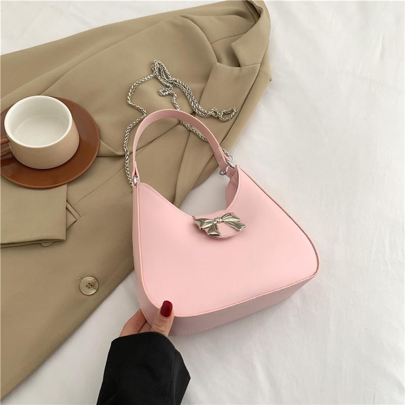 Chic Minimalist Women's Pu Handbag Elegant Spring Edition Ins Style Shoulder Bag
