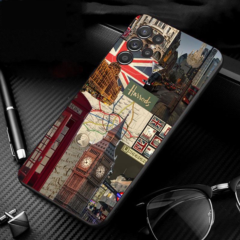 Лондонская эстетика Чехол для телефона Для Samsung Galaxy S25 S24 S23 S22 S21 Ultra S24 S23 S22 S21 S25 Plus S24 S25 FE