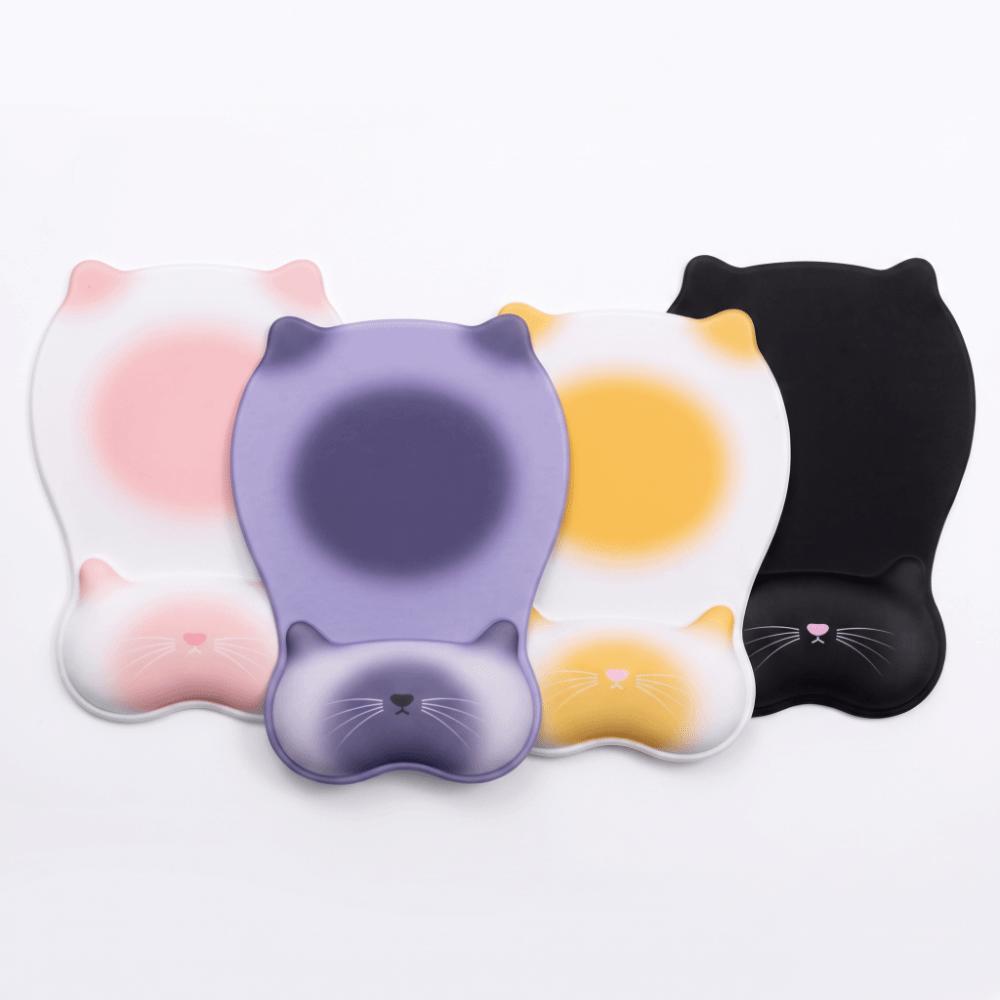 Cartoon Cat Mouse Pad Wrist Rest Non Slip Silicone Mouse Mat Wrist Rest Elegant Ergonomic Cat-shaped Mouse Pad Computer Use