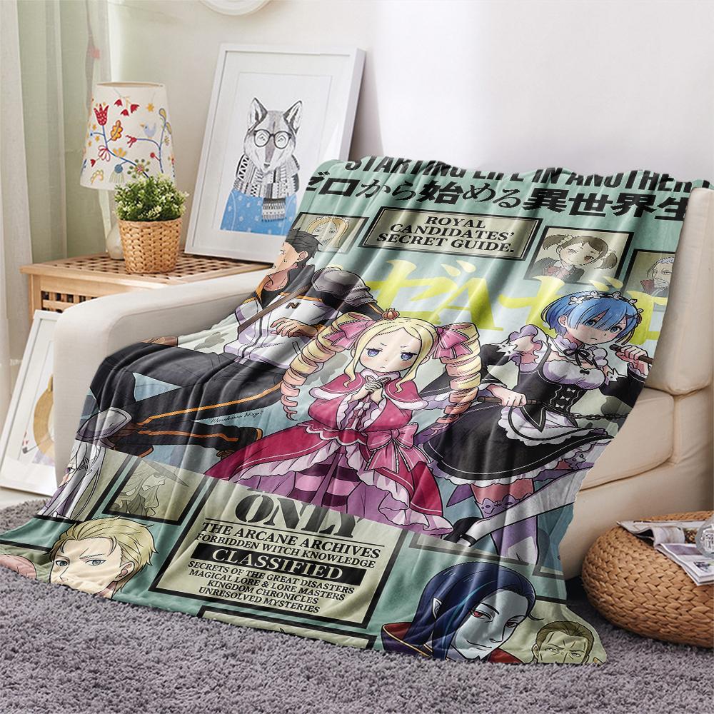 ReZero Starting Life in Another World designPrint Flannel Blanket, High quality Comfortable for All Seasons, Home Decor, Warmth and Comfort
