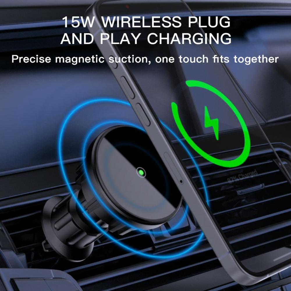 15W Magnetic Car Wireless Charger Mount For Phone Fast Charging Car Holder (CE Certified)