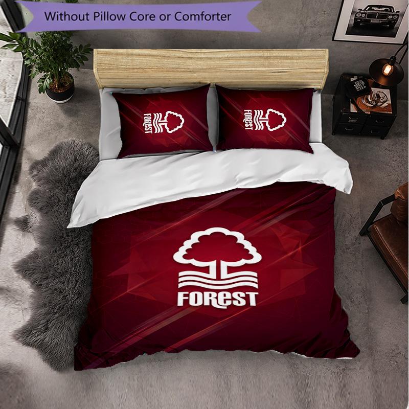 Nottingham Forest Themed Bedding 3Pcs Duvet Cover Set Decorative Bed Linen For Teen Room Home Decoration