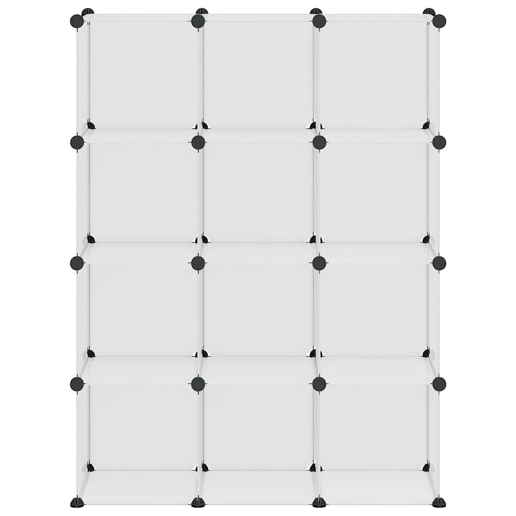 Shelving System with 12 Cubes Transparent PP