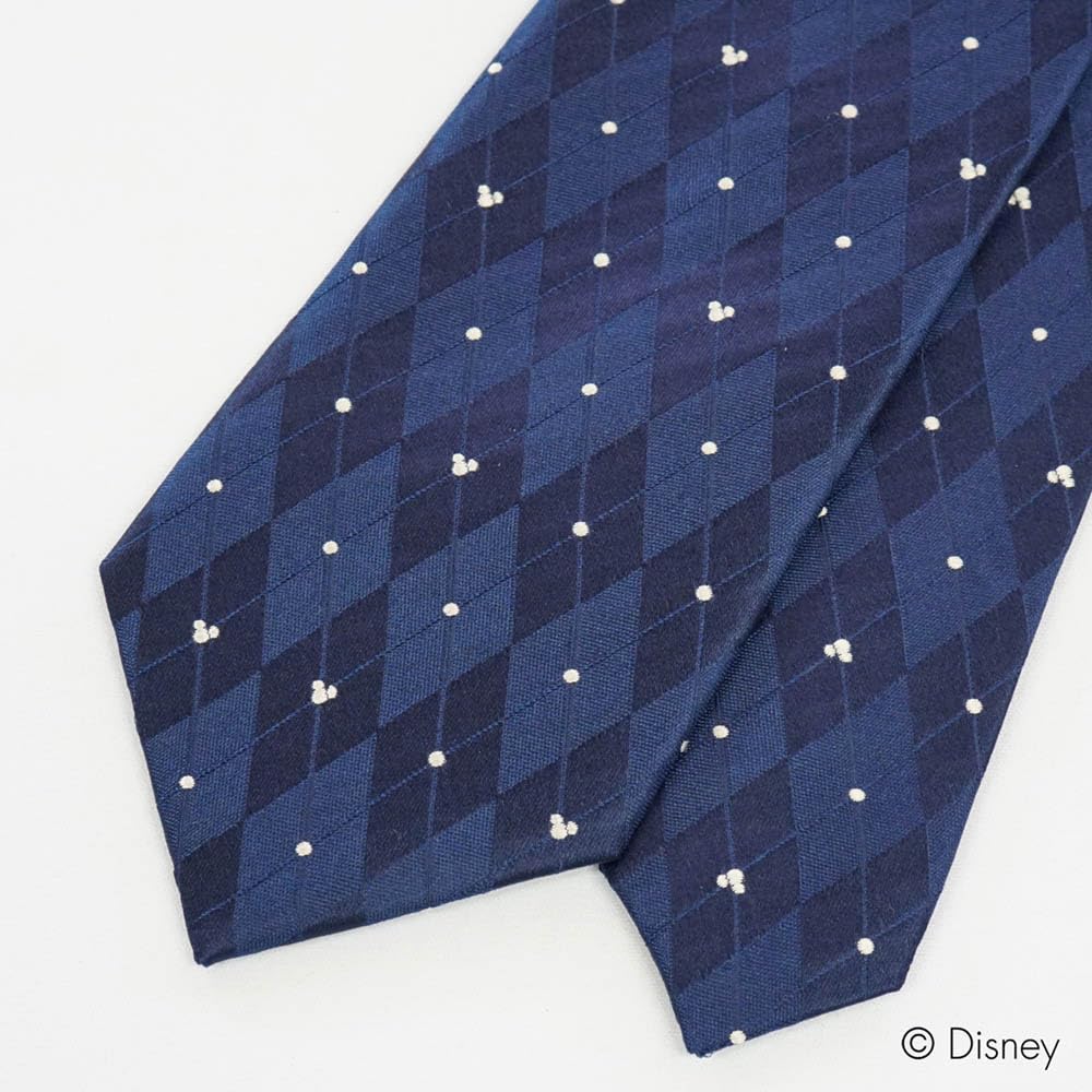 Disney Mickey Mouse Tie Tie Bar Set Includes Tie and Tie Clip & (Navy Blue, Wa-09) -