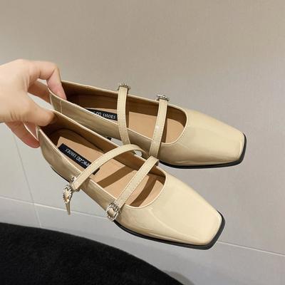 Новые женские балетки из лакированной кожи, туфли Мэри Джейн с двойной пряжкой, женская обувь с квадратным носком, винтажные zapatos mujer весна-осень