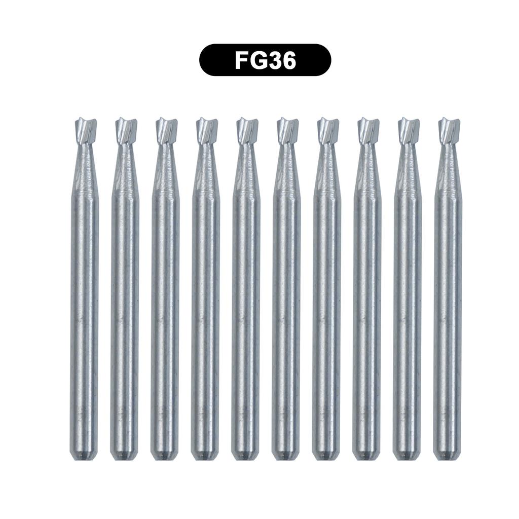 10Pcs/Box WellCK FG Dental Carbide Burs Dia 1.6mm For High Speed Tungsten Steel Burs FG330 FG556 FG245 FG34