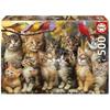 Puzzle - EDUCA - Kittens and Birds - 500 Pieces