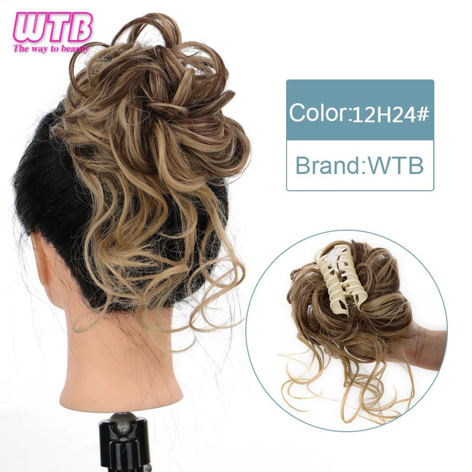 WTB синтетические грязные вьющиеся волосы в виде когтей, пучок, шиньон, наращивание волос, резинки для волос, искусственные накладные волосы с хвостом для женщин, шиньоны