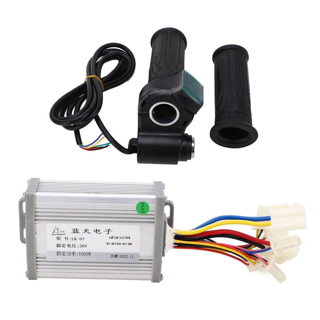 Electric Bike Brushed Motor Controller 36V 1000W Speed Control Set with Throttle