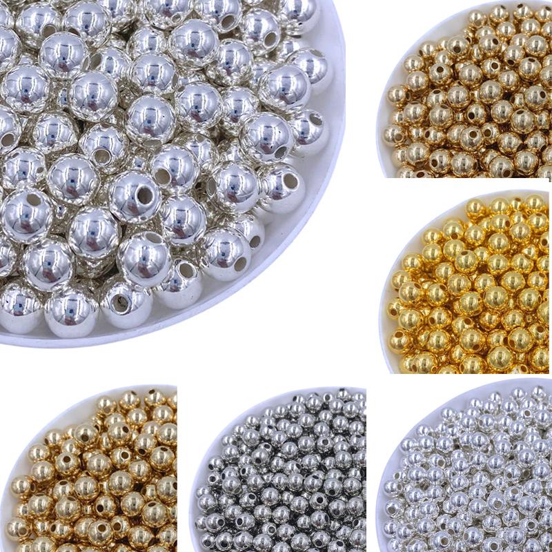 Главная Товары для вечеринок Для браслетов Ожерелье Золотые серебряные сплавы Глянцевые бусины Новые ретро 4/6/8/10 мм Изготовление аксессуаров Металлические разделительные бусины Креативные