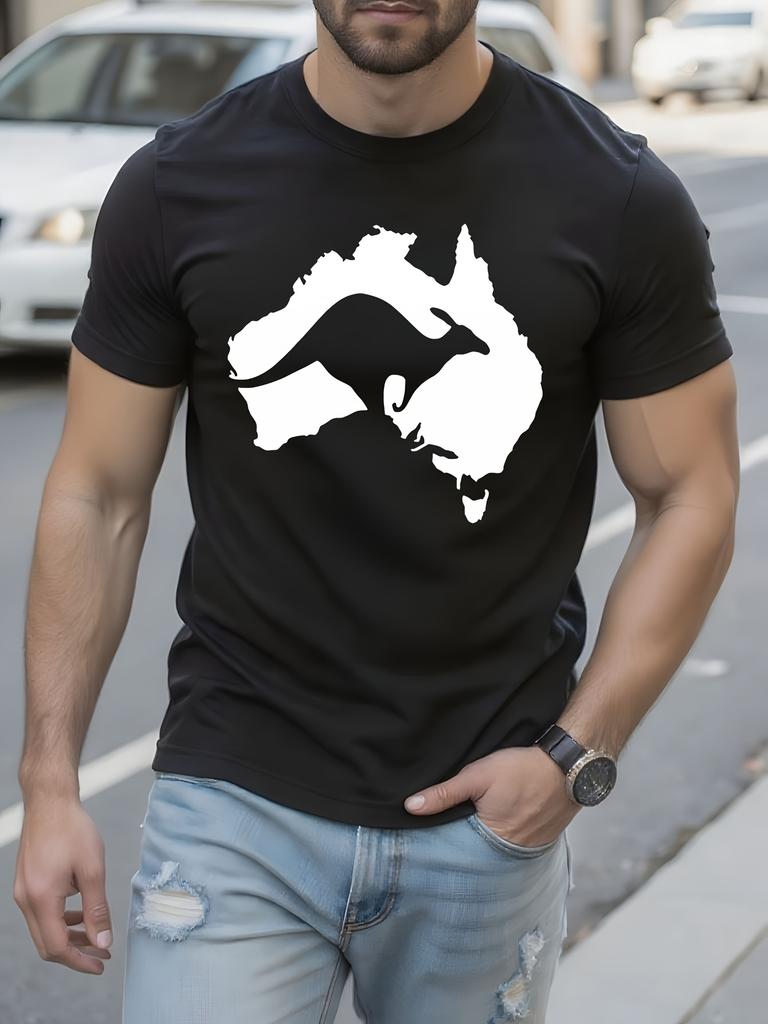 Australia Map Kangaroo Graphic Tshirt Graphic Tshirt - Bl...