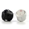 2/5pcs Black White 2PIN ON/OFF Round Rocker Toggle Power Button Switch 6A/250VAC 10A 125V AC Cap with Plastic Push