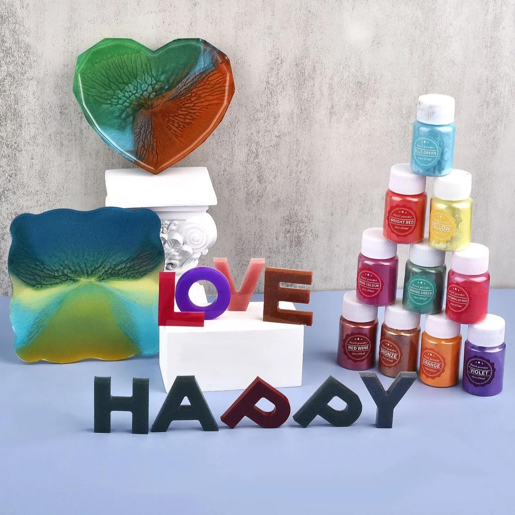 10g Colorful Pearl Powder Pigment Resin Powder For Candle Dyes DIY Pearlescent Powder Home Craft Decor Pigment Paint